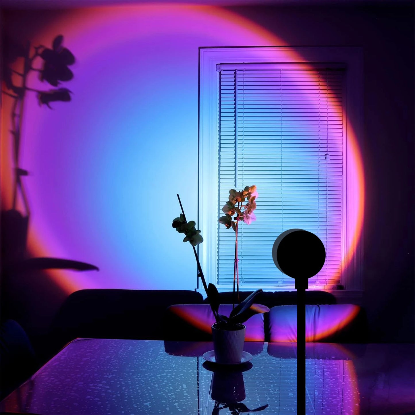 Aura‑Eclipse™ Rainbow Projection Mood Lamp — Multi‑Angle USB Ambient Light