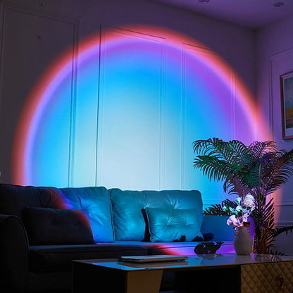 Aura‑Eclipse™ Rainbow Projection Mood Lamp — Multi‑Angle USB Ambient Light